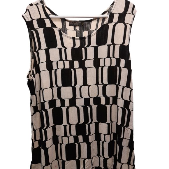 Black and Cream Retro Textile Dress Set - Picture 4 of 4